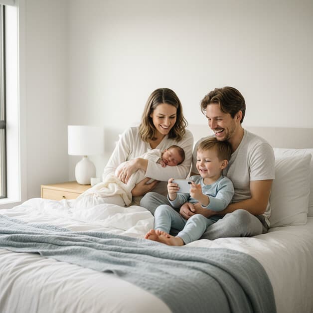 Family co-owning a home